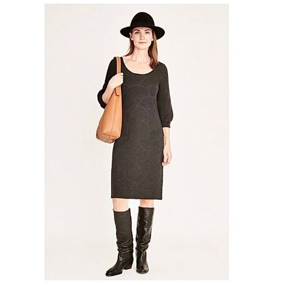 Tibi Dresses & Skirts - Tibi New York Merino Wool Metallic Shimmer Sweater Dress in Black and Gold XS